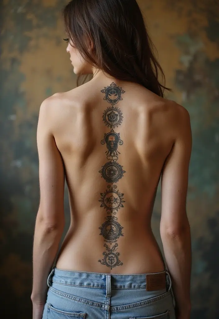 50 Baddie Women’s Spine Tattoos That Look Absolutely Stunning - 33. Personal Mythology