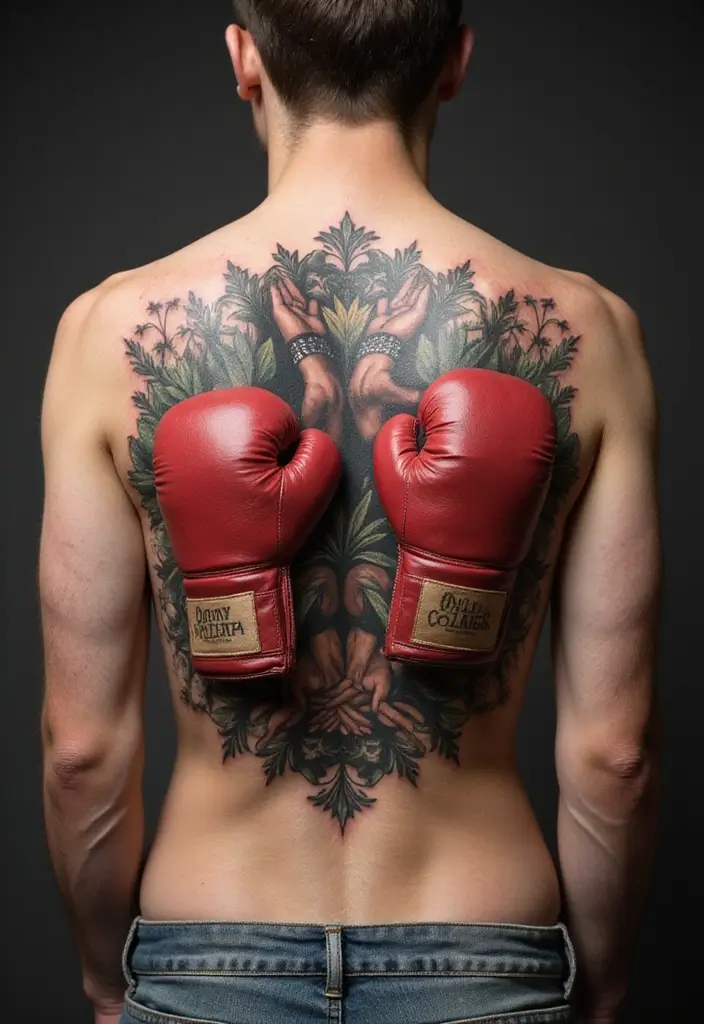 50 Boxing Gloves Tattoo Designs That Embody Strength and Courage! 33 50 Boxing Gloves Tattoo Designs That Embody Strength and Courage! - 33. The Strength of Community