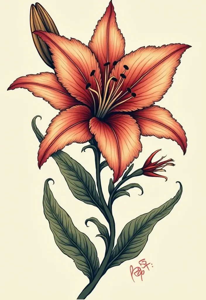 50 Stargazer Lily Tattoos with Elegant and Symbolic Designs 33 50 Stargazer Lily Tattoos with Elegant and Symbolic Designs - 33. Cultural Inspirations