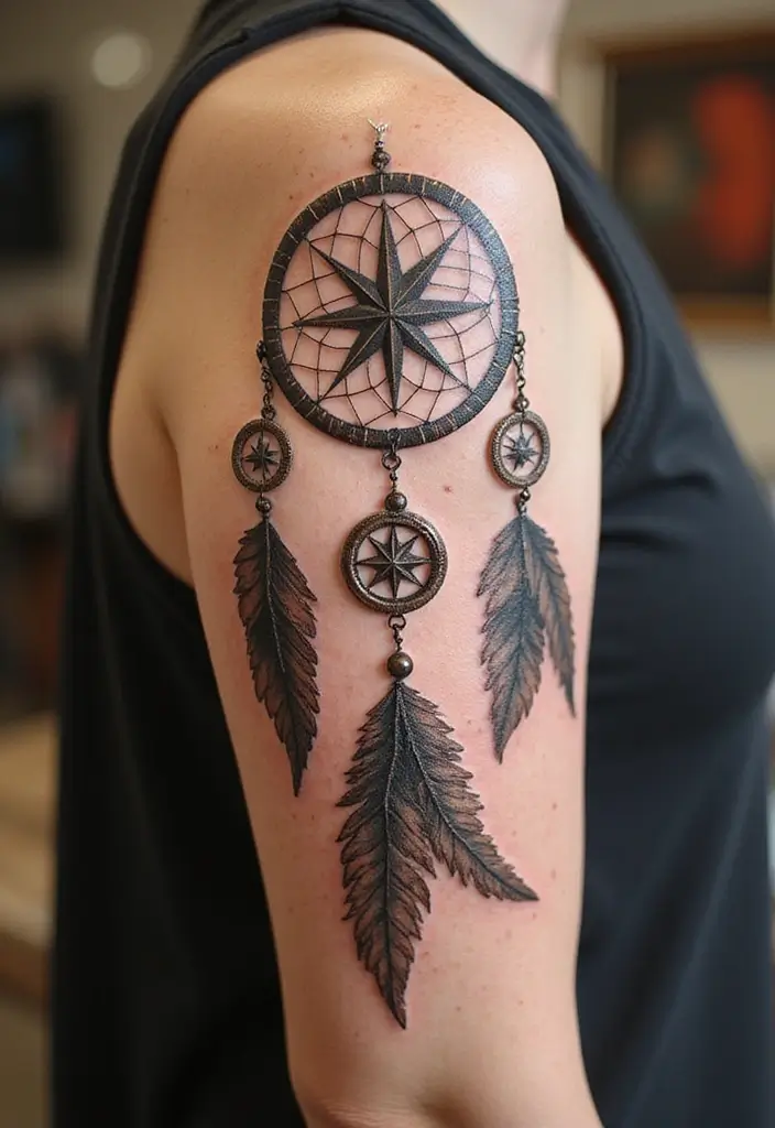 50 Dream Catcher Tattoo Meaning Ideas with Deep Symbolism 33 50 Dream Catcher Tattoo Meaning Ideas with Deep Symbolism - 33. The Magic of Adventure