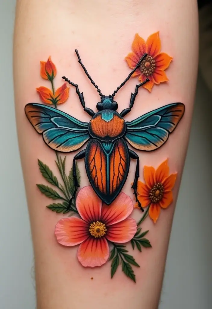 50 Bug Pin Tattoo Designs That Are Unique and Creative - 34. Seasonal Insect Tattoos