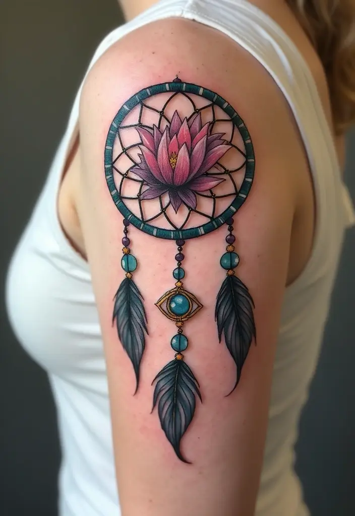 50 Dream Catcher Tattoo Meaning Ideas with Deep Symbolism 34 50 Dream Catcher Tattoo Meaning Ideas with Deep Symbolism - 34. The Journey of Mindfulness