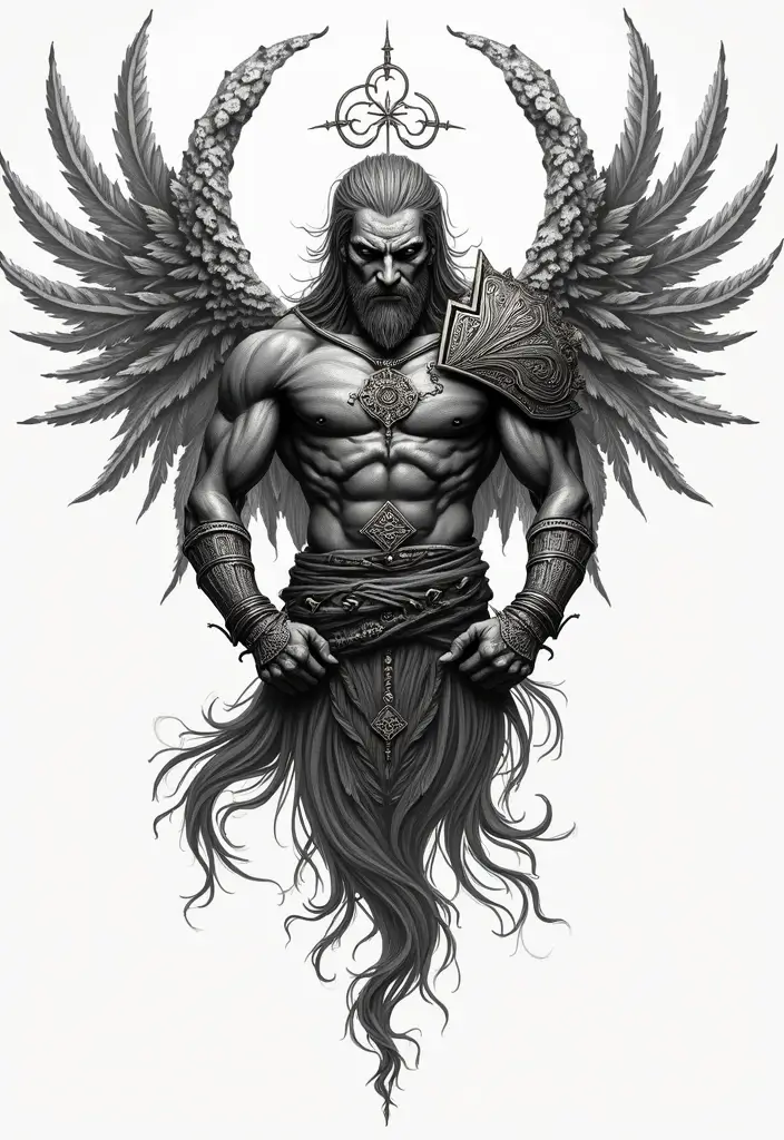 50 God of War Tattoo Ideas for True Fans of the Game - 34. The Guardian Spirit