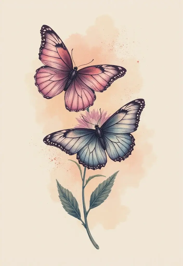 50 Half Butterfly Half Flower Tattoo Designs and Inspirations - 34. The Ethereal Butterfly