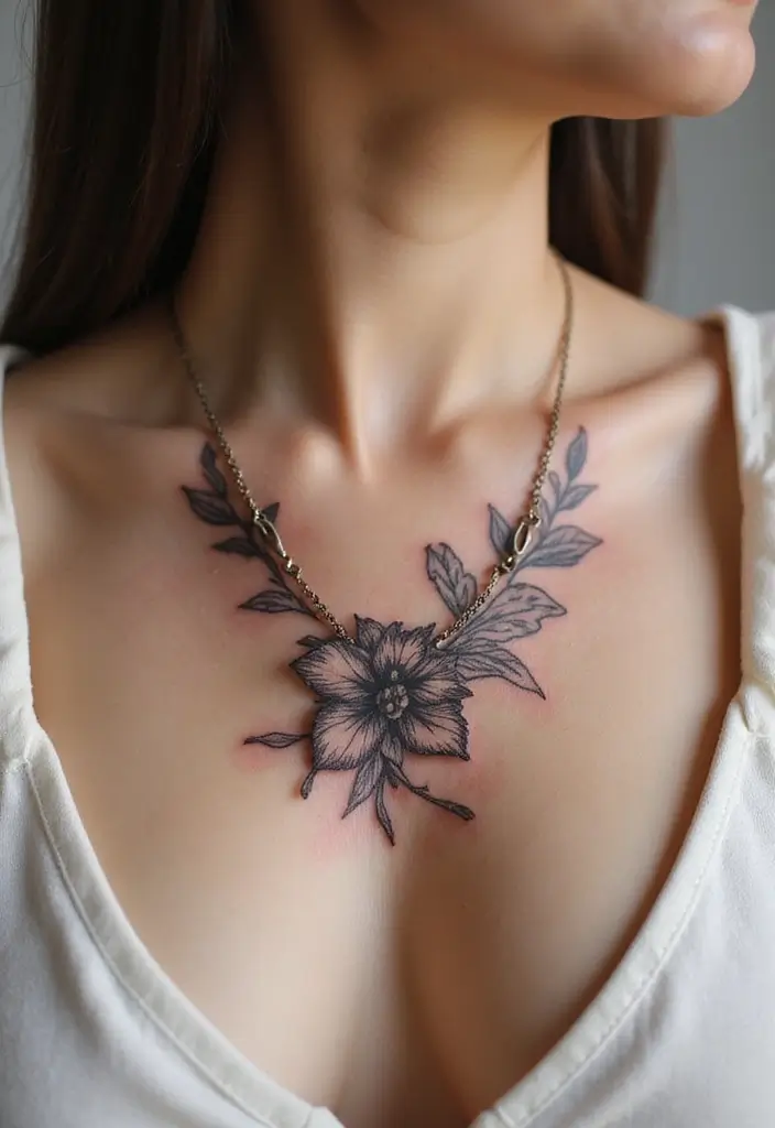 50 Wildflower Tattoo Ideas with Simple and Beautiful Designs 34 50 Wildflower Tattoo Ideas with Simple and Beautiful Designs - 34. Flower Pendant