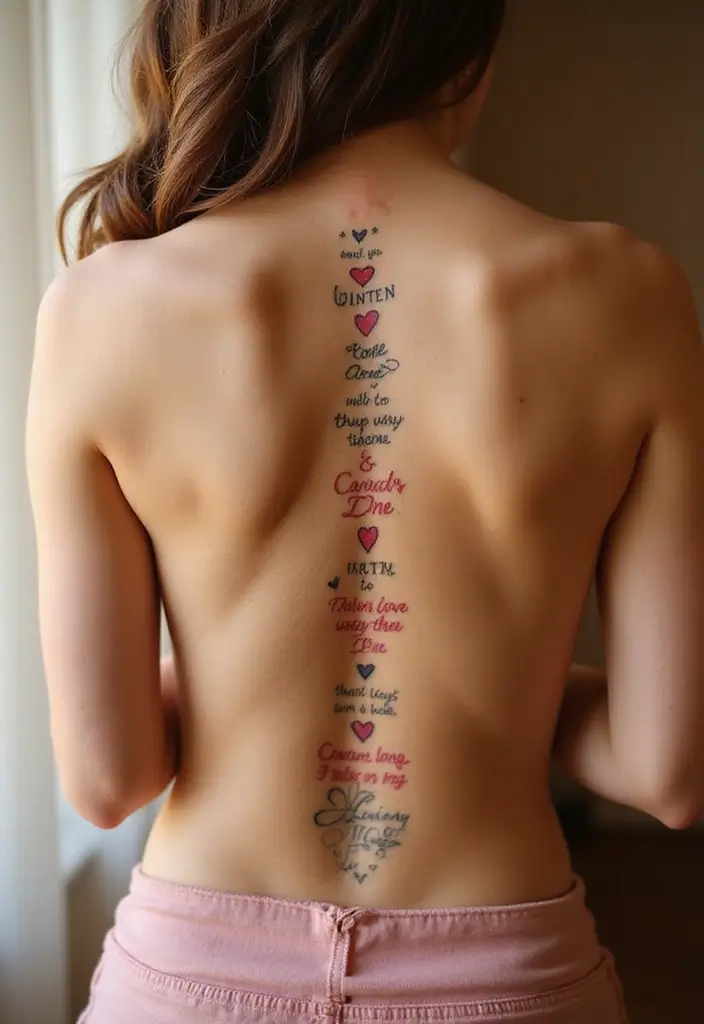 50 Baddie Women’s Spine Tattoos That Look Absolutely Stunning - 35. Sweetheart Designs