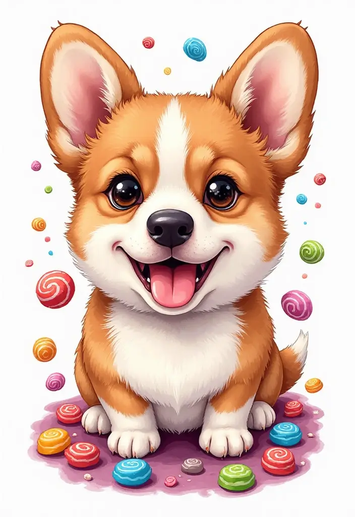 50 Creative Corgi Tattoo Ideas for Dog Lovers 35 50 Creative Corgi Tattoo Ideas for Dog Lovers - 35. Corgi and a Candy