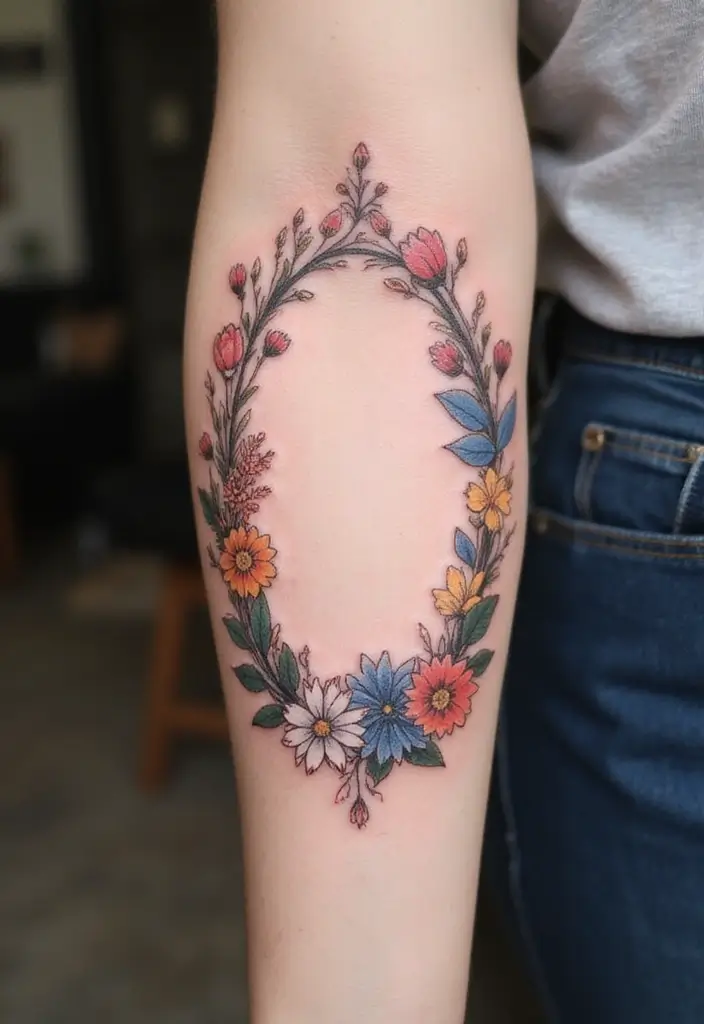 50 Wildflower Tattoo Ideas with Simple and Beautiful Designs 35 50 Wildflower Tattoo Ideas with Simple and Beautiful Designs - 35. Wildflower Frame