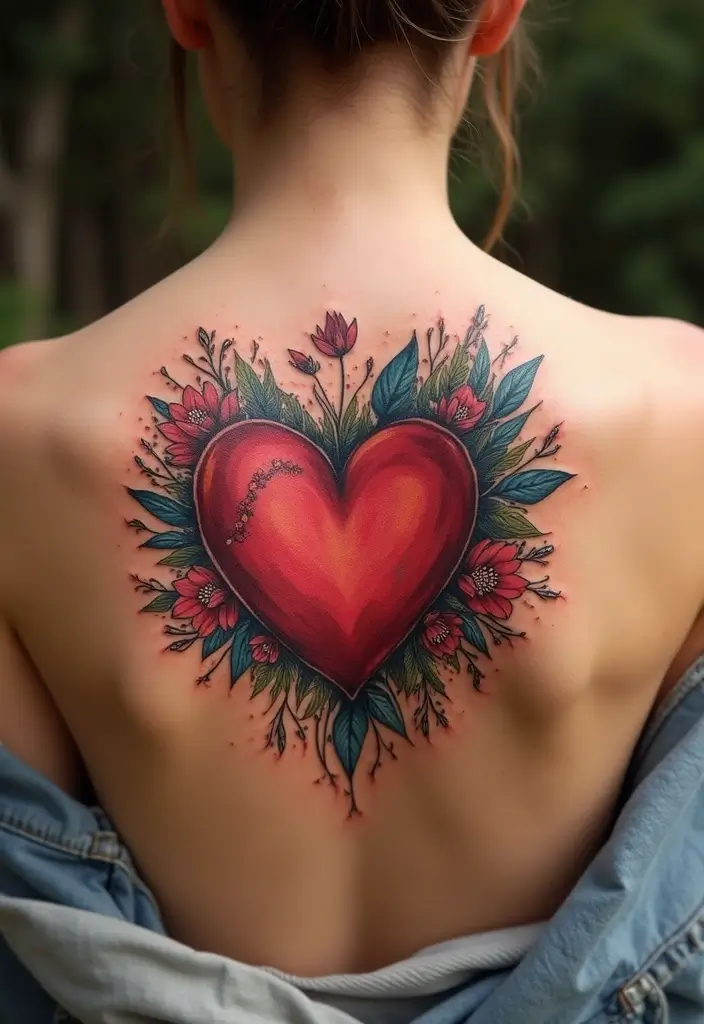50 Christian Back Tattoos with Meaningful and Powerful Designs - 36. The Faithful Heart