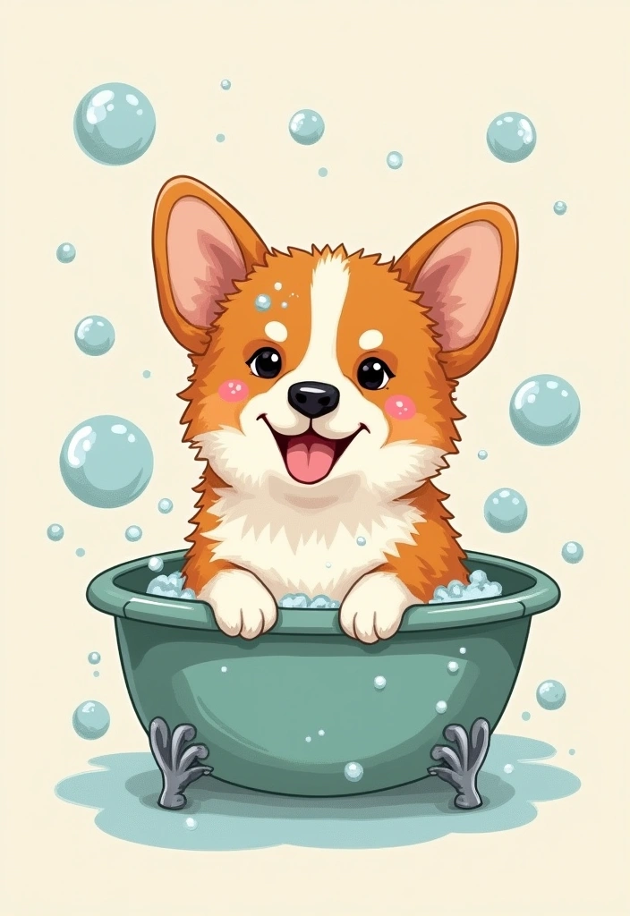 50 Creative Corgi Tattoo Ideas for Dog Lovers 36 50 Creative Corgi Tattoo Ideas for Dog Lovers - 36. Corgi in a Bubble Bath