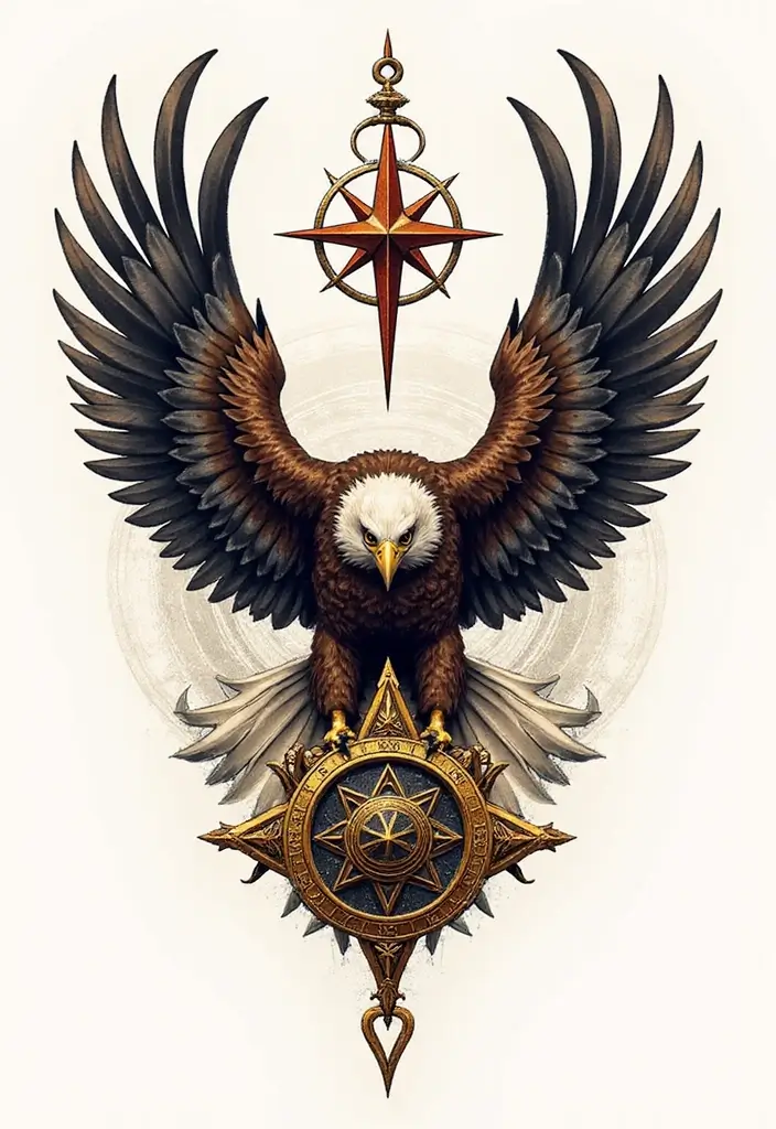 50 Eagle Tattoo Meaning Ideas and Symbolic Designs 36 50 Eagle Tattoo Meaning Ideas and Symbolic Designs - 36. Eagle and Talisman
