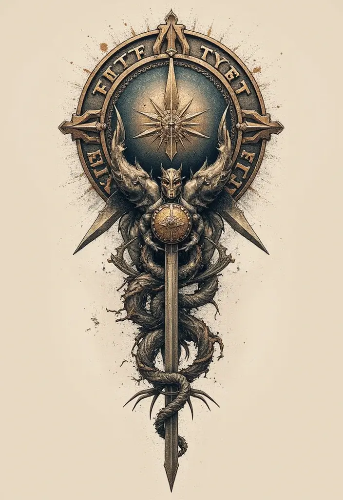 50 God of War Tattoo Ideas for True Fans of the Game - 36. The Path of the Warrior