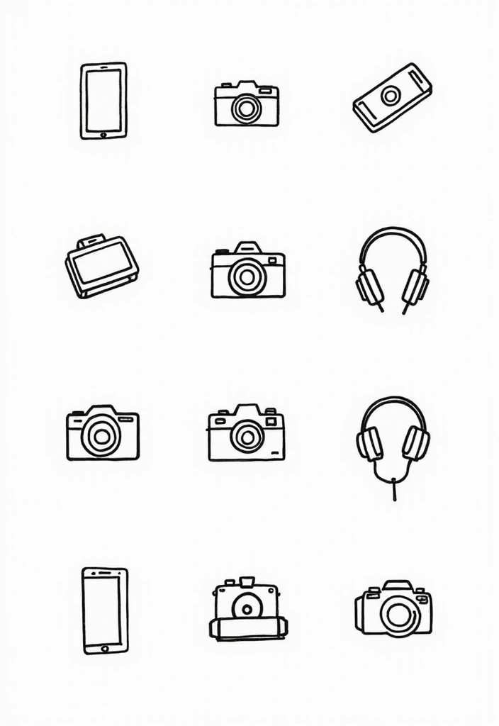 50 Line Art Custom Tattoos for Minimalist and Creative Designs 36 50 Line Art Custom Tattoos for Minimalist and Creative Designs - 36. Simple Technology Icons