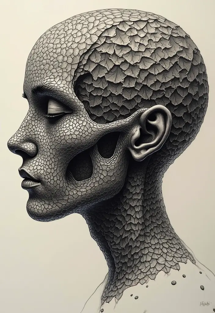 50 Shrunken Head Tattoo Designs for Bold and Edgy Styles - 36. Fractal Patterns