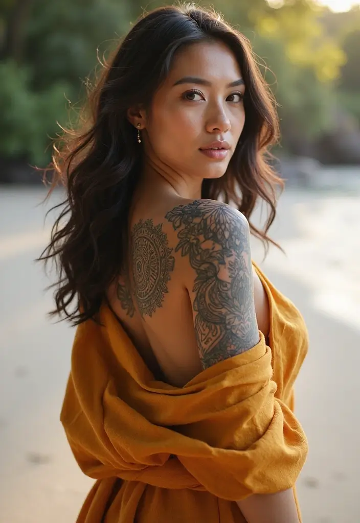 50 Front Shoulder Tattoos for Females That Are Stylish and Bold 37 50 Front Shoulder Tattoos for Females That Are Stylish and Bold - 37. Bridging Cultures with Tattoos