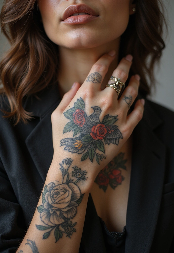 50 Beautiful Hand Tattoos for Women with Unique Design Ideas 37 50 Beautiful Hand Tattoos for Women with Unique Design Ideas - 37. Traditional Styles