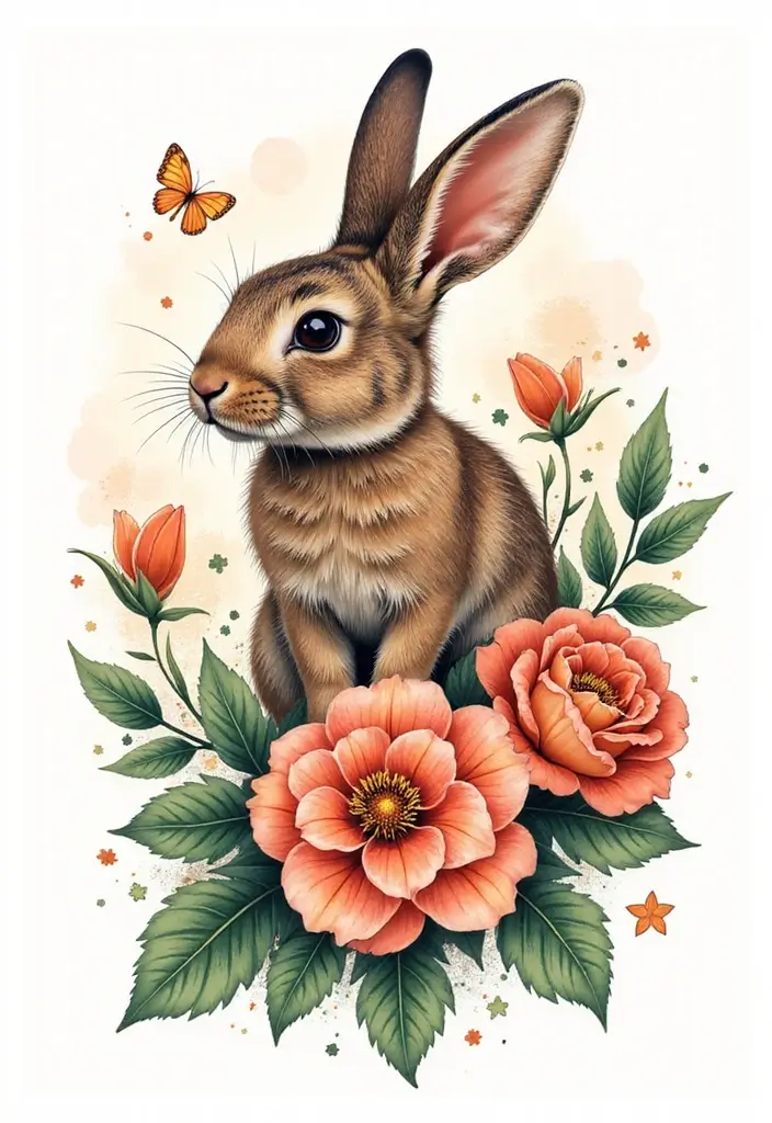 50 Rabbit Tattoo Meaning Inspirations and Cultural Symbolism - 37. The Spirit of Rebirth