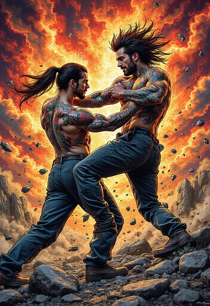 50 Stunning Demon Slayer Tattoo Ideas for Anime Fans - 38. The Thrill of Combat
