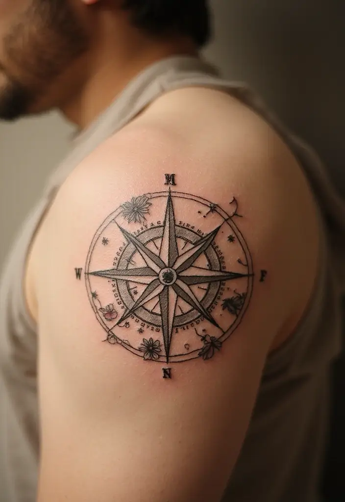 50 Compass Tattoo Meaning Ideas and Symbolic Designs - 39. The Compass of Healing