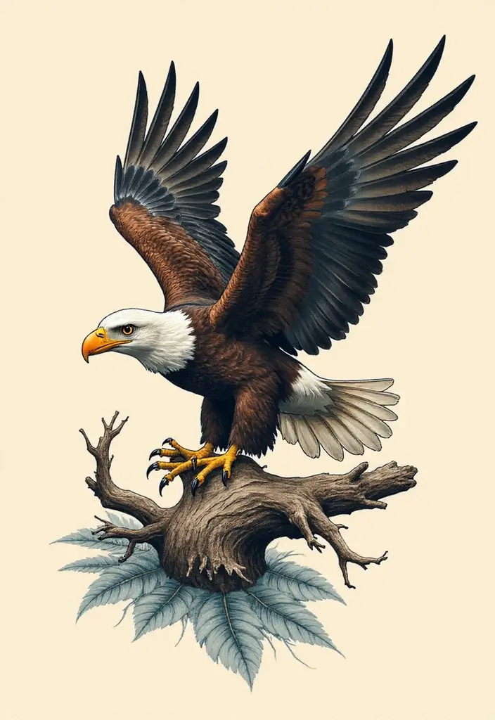 50 Eagle Tattoo Meaning Ideas and Symbolic Designs 39 50 Eagle Tattoo Meaning Ideas and Symbolic Designs - 39. Eagle and a Bridge
