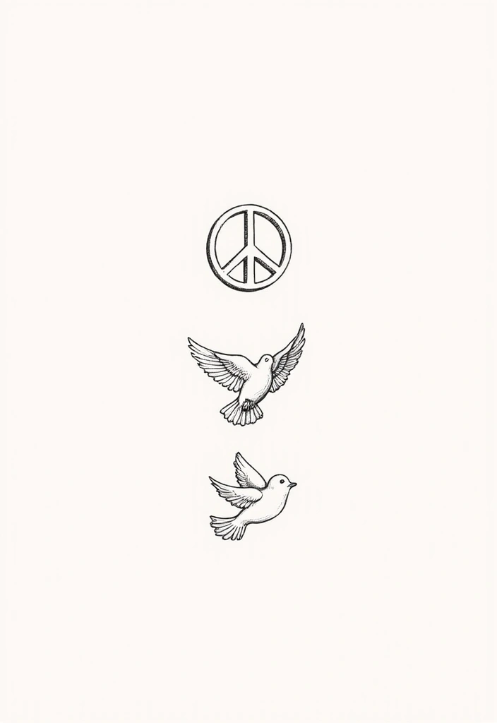 50 Line Art Custom Tattoos for Minimalist and Creative Designs 39 50 Line Art Custom Tattoos for Minimalist and Creative Designs - 39. Minimalist Symbols of Peace