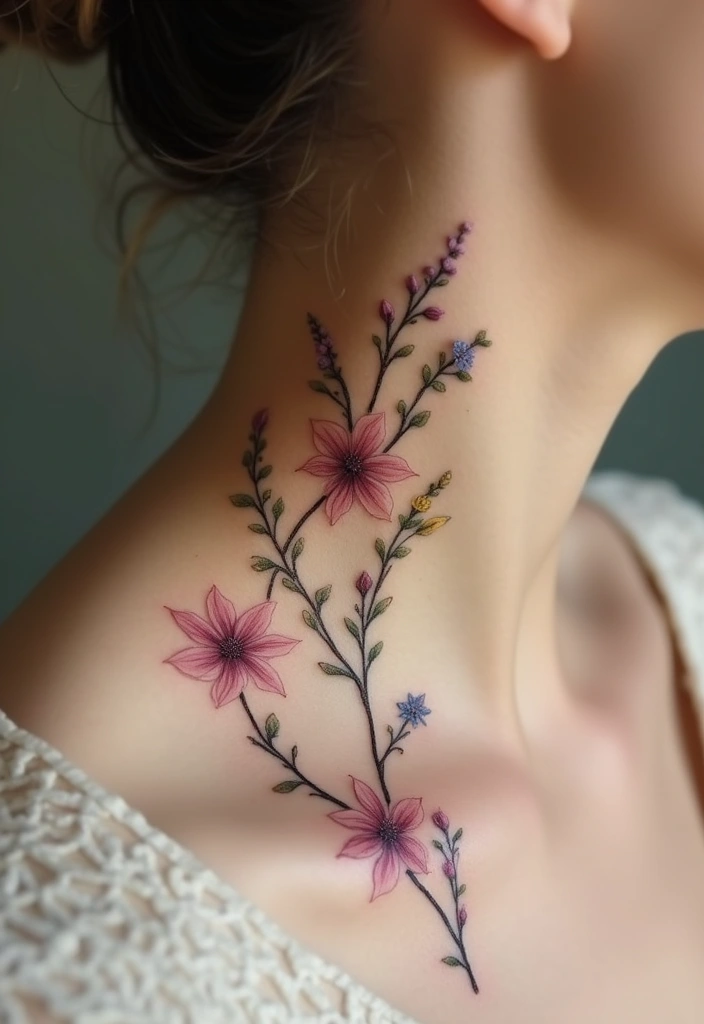 50 Wildflower Tattoo Ideas with Simple and Beautiful Designs 39 50 Wildflower Tattoo Ideas with Simple and Beautiful Designs - 39. Flower Vines