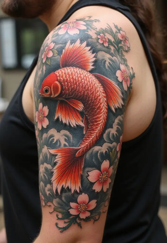 50 Betta Fish Tattoo Ideas with Unique and Colorful Designs 3 50 Betta Fish Tattoo Ideas with Unique and Colorful Designs - 3. Traditional Japanese Betta Fish