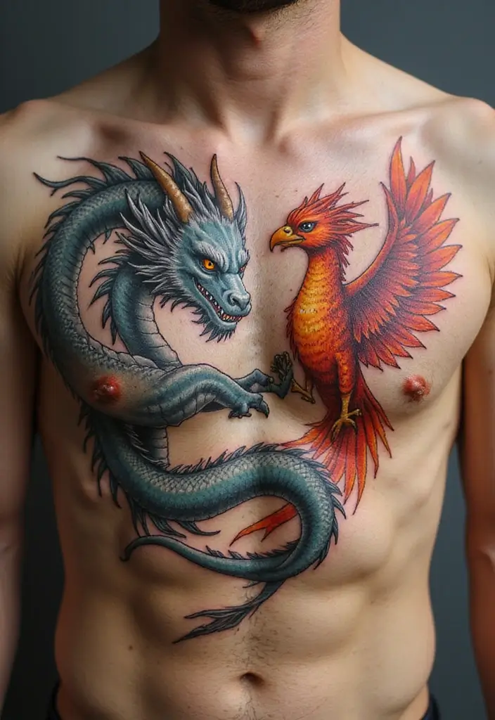 50 Best Chest Tattoo Ideas for Men and Women in 2025 3 50 Best Chest Tattoo Ideas for Men and Women in 2025 - 3. Mythical Creatures