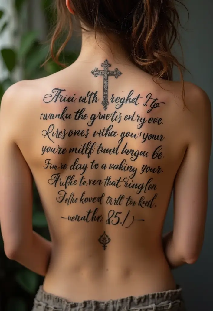 50 Christian Back Tattoos with Meaningful and Powerful Designs - 3. Bible Verses