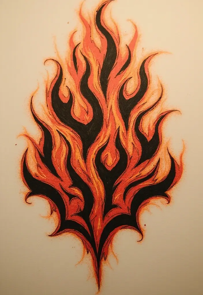 30 Fire Tattoos with Bold and Striking Designs 3 30 Fire Tattoos with Bold and Striking Designs - 3. Tribal Fire: Cultural Significance