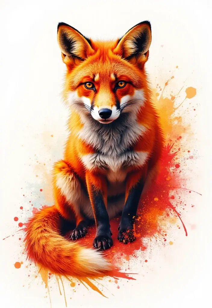 30 Fox Tattoos with Creative and Symbolic Designs - 3. Colorful Abstract Fox