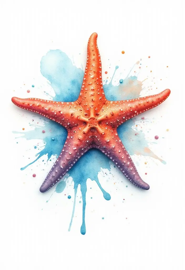 30 Simple Starfish Tattoo Ideas with Minimalist Symbolism 3 30 Simple Starfish Tattoo Ideas with Minimalist Symbolism - 3. Minimalist Watercolor Starfish