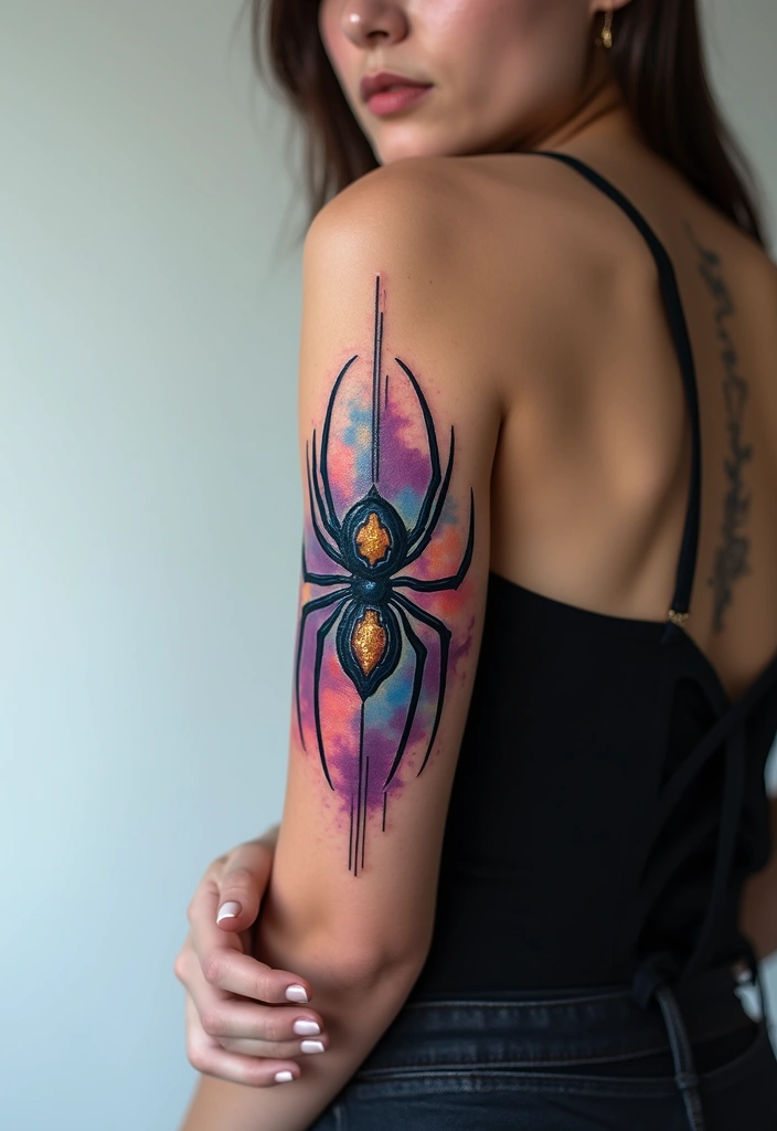 50 Spider Tattoo Designs with Meaning and Bold Styles 3 50 Spider Tattoo Designs with Meaning and Bold Styles - 3. Abstract Spider Art