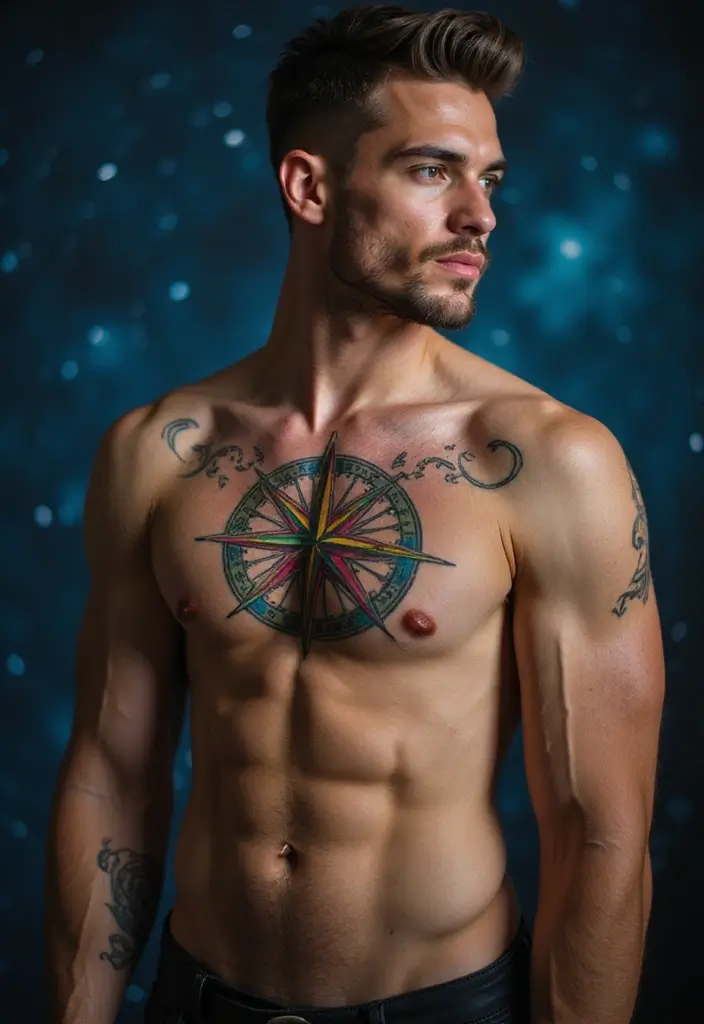 30 Star Tattoos for Men with Bold and Inspiring Ideas 3 30 Star Tattoos for Men with Bold and Inspiring Ideas - 3. Star Compass: Navigating Life's Path