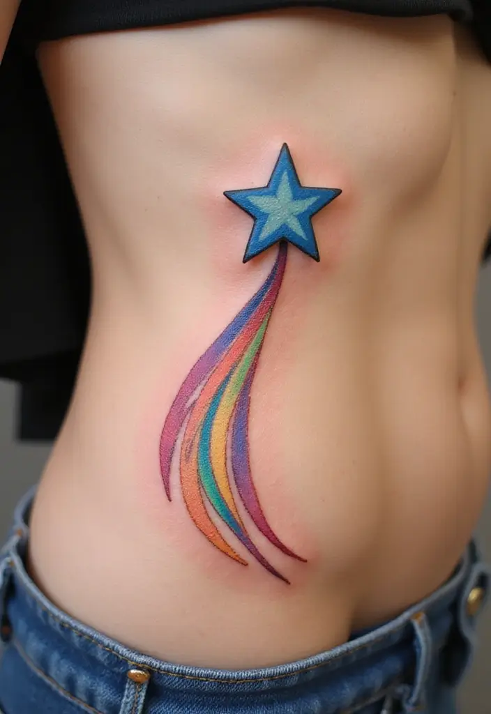 30 Star Tattoos That Are Timeless and Beautiful 3 30 Star Tattoos That Are Timeless and Beautiful - 3. Shooting Stars
