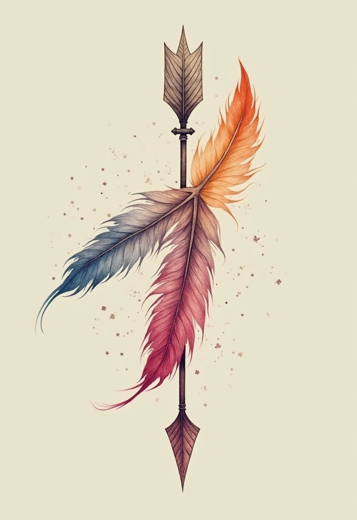 30 Symbolism of Arrow Tattoo Ideas You Should Know 3 30 Symbolism of Arrow Tattoo Ideas You Should Know - 3. Arrow with Feathers