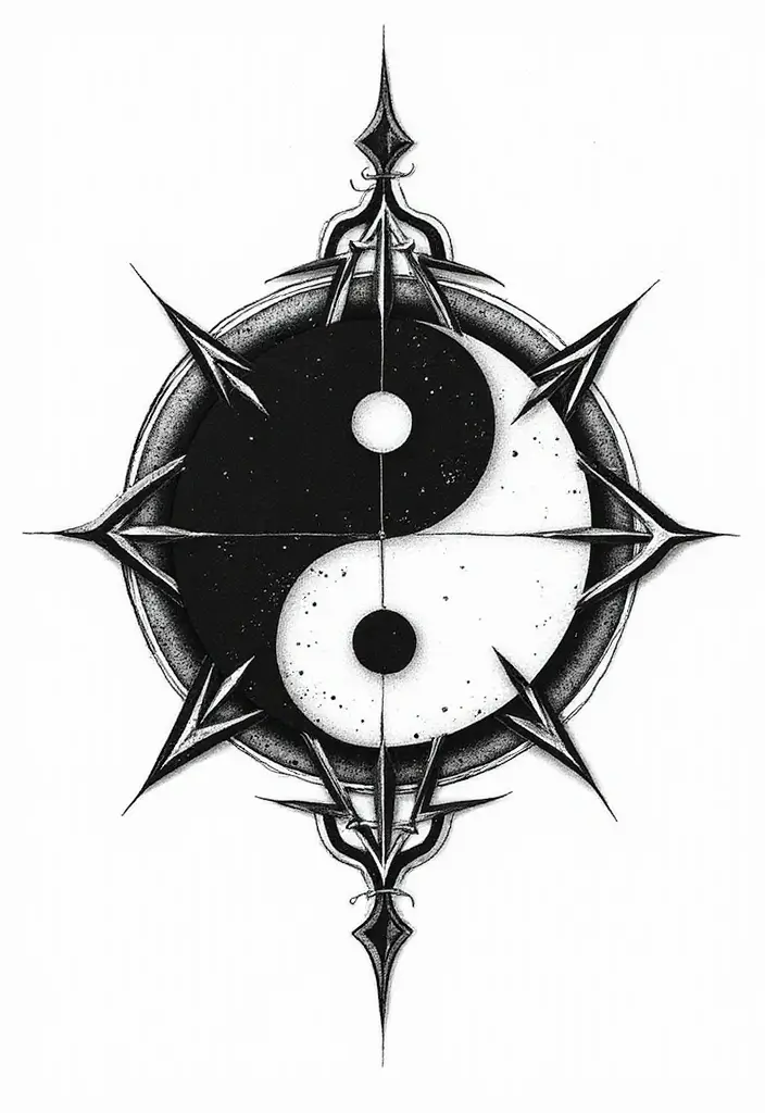 50 Yin Yang Tattoo Ideas with Balance and Harmony Symbolism - 3. Geometric Yin Yang