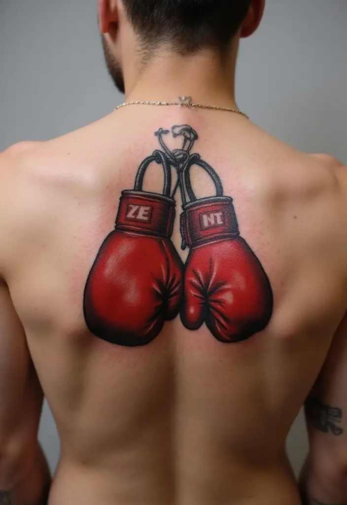 50 Boxing Gloves Tattoo Designs That Embody Strength and Courage! 40 50 Boxing Gloves Tattoo Designs That Embody Strength and Courage! - 40. The Strength of Unity