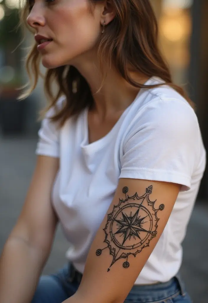 50 Compass Tattoo Meaning Ideas and Symbolic Designs - 40. The Compass of Connections