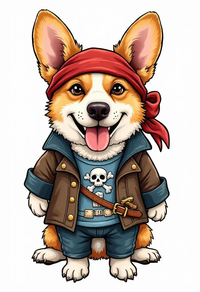 50 Creative Corgi Tattoo Ideas for Dog Lovers 40 50 Creative Corgi Tattoo Ideas for Dog Lovers - 40. Corgi in a Pirate Outfit