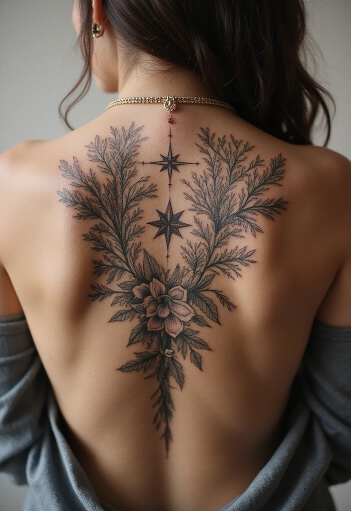 50 Star Tattoo Meaning Ideas and Symbolism Explained! - 40. Star Tattoos with Nature Elements