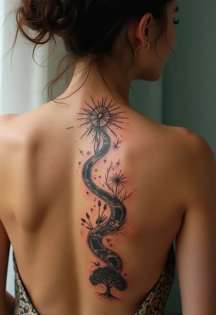50 Christian Back Tattoos with Meaningful and Powerful Designs - 41. The Faithful Journey