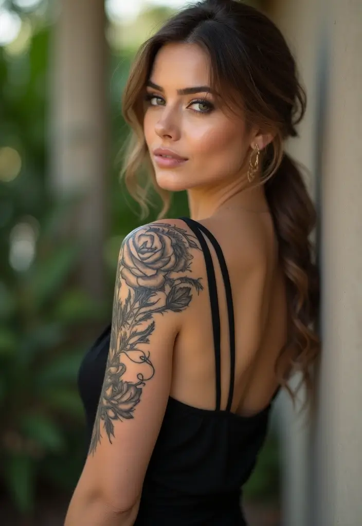 50 Front Shoulder Tattoos for Females That Are Stylish and Bold 41 50 Front Shoulder Tattoos for Females That Are Stylish and Bold - 41. Tattoos with Depth
