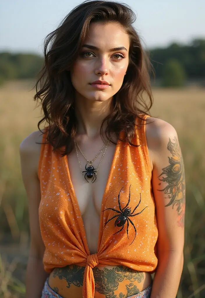 50 Spider Tattoo Designs with Meaning and Bold Styles 41 50 Spider Tattoo Designs with Meaning and Bold Styles - 41. Spider and Sun