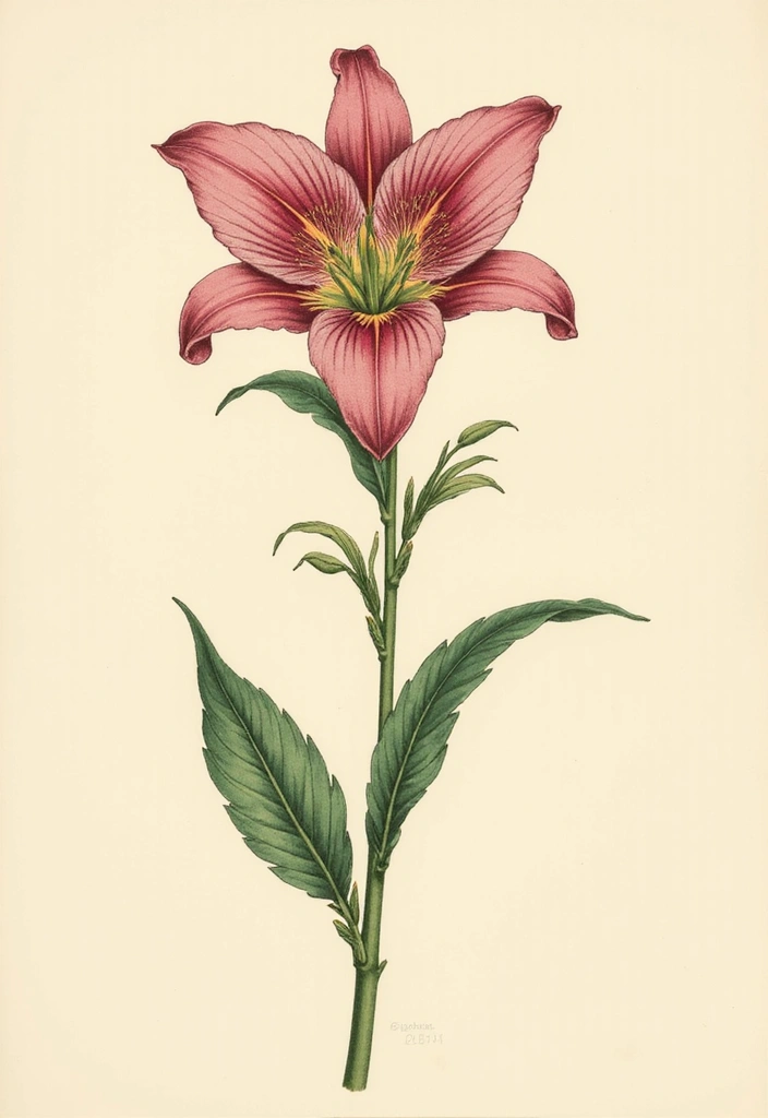 50 Stargazer Lily Tattoos with Elegant and Symbolic Designs 42 50 Stargazer Lily Tattoos with Elegant and Symbolic Designs - 42. Vintage Botanical Illustration