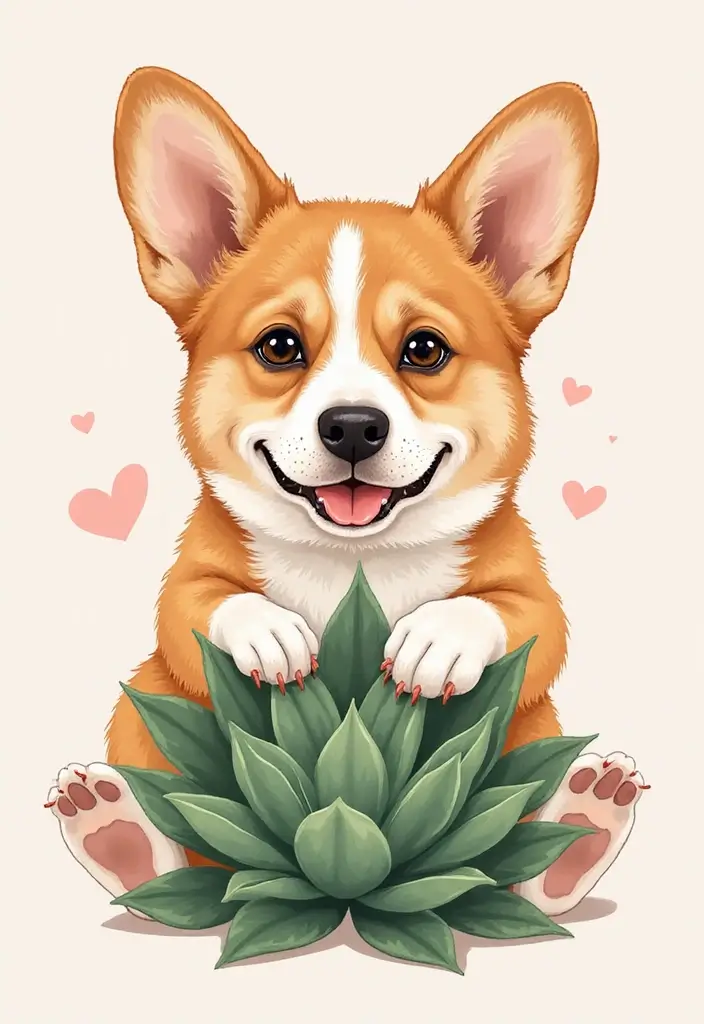 50 Creative Corgi Tattoo Ideas for Dog Lovers 42 50 Creative Corgi Tattoo Ideas for Dog Lovers - 42. Corgi with a Succulent