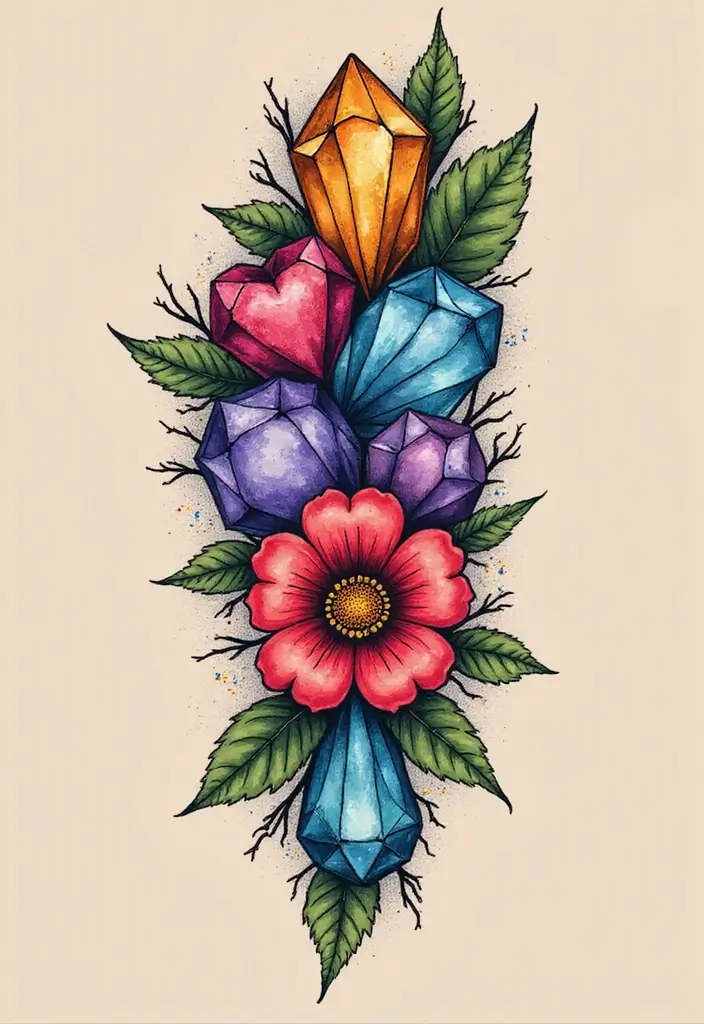50 Family Tattoo Ideas to Celebrate Love and Connection 42 50 Family Tattoo Ideas to Celebrate Love and Connection - 42. Gemstone Tattoos