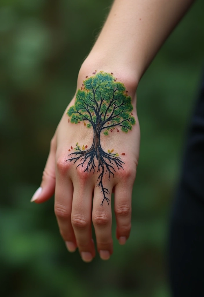50 Virgin Mary Hand Tattoos with Spiritual and Artistic Designs - 42. Virgin Mary Represented as Nature