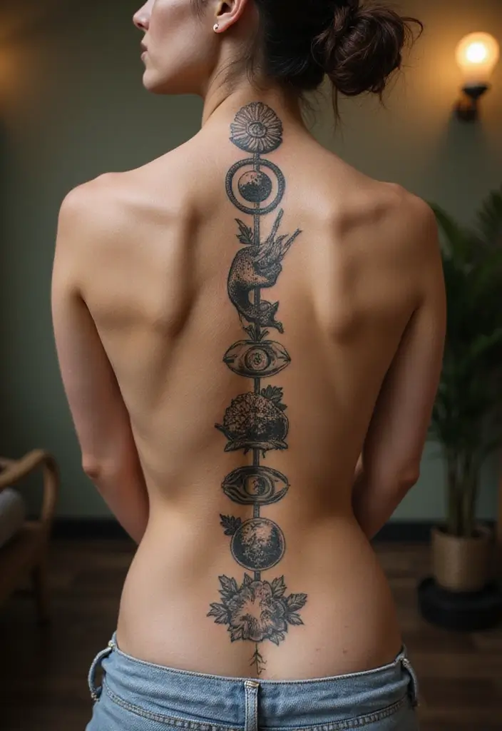 50 Baddie Women’s Spine Tattoos That Look Absolutely Stunning - 43. Design Evolutions