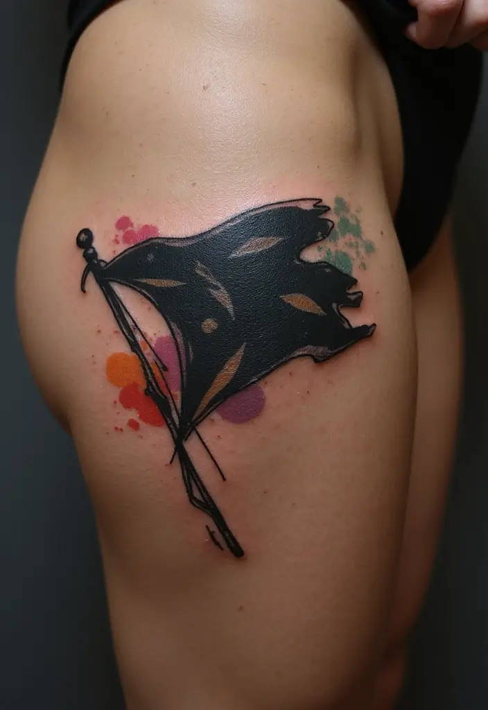 50 Black Flag Tattoo Meaning Inspirations and Symbolism 43 50 Black Flag Tattoo Meaning Inspirations and Symbolism - 43. Celebrating Individuality